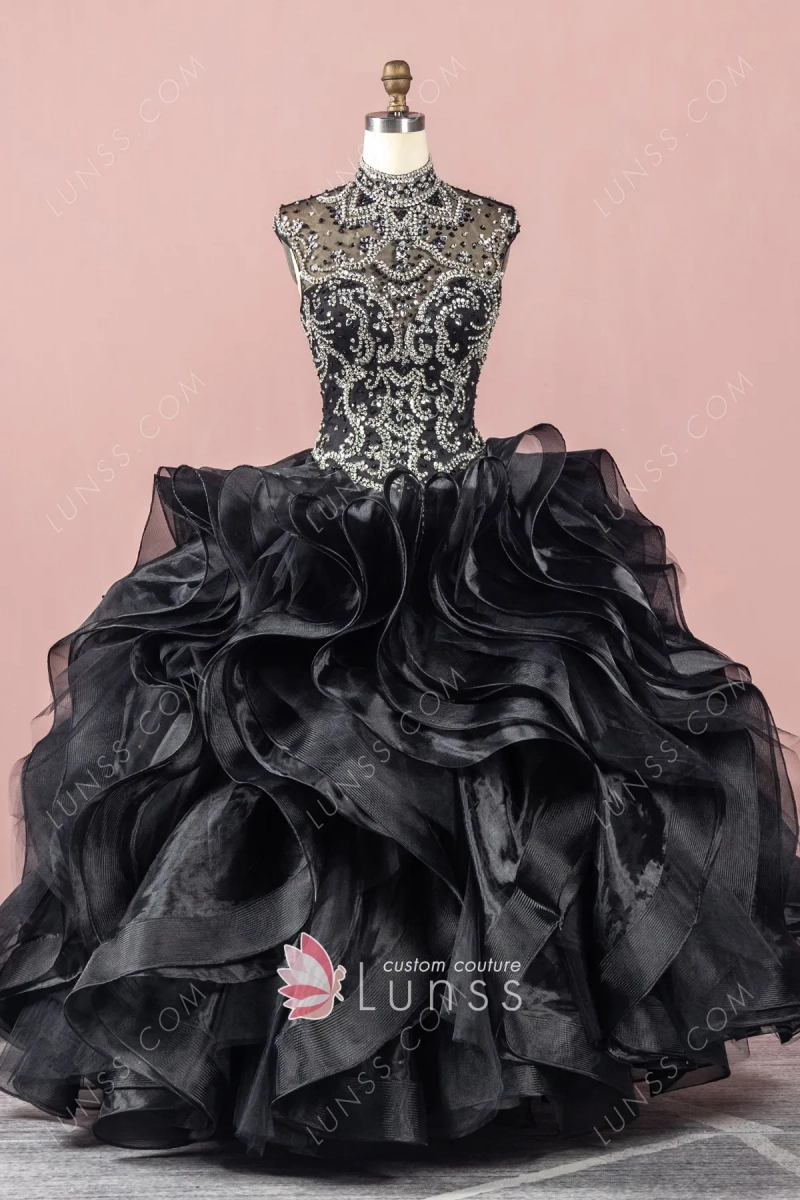 black organza prom ball gown black organza corset ball gown