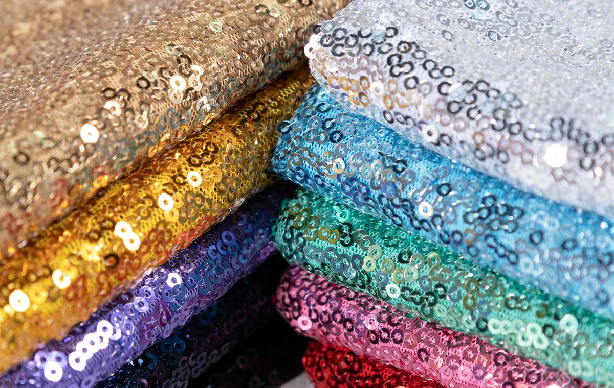 metallic 3mm circle sequin fabrics