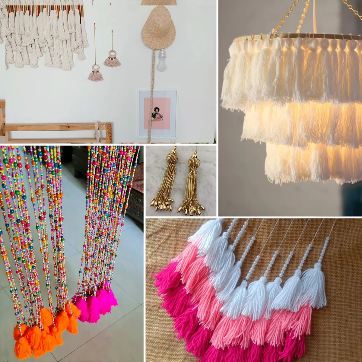 tassel embellishment in different home decoration