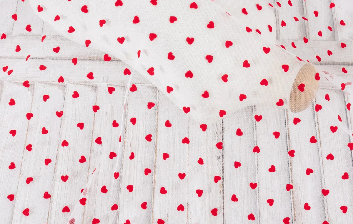 romantic heart pattern fabric