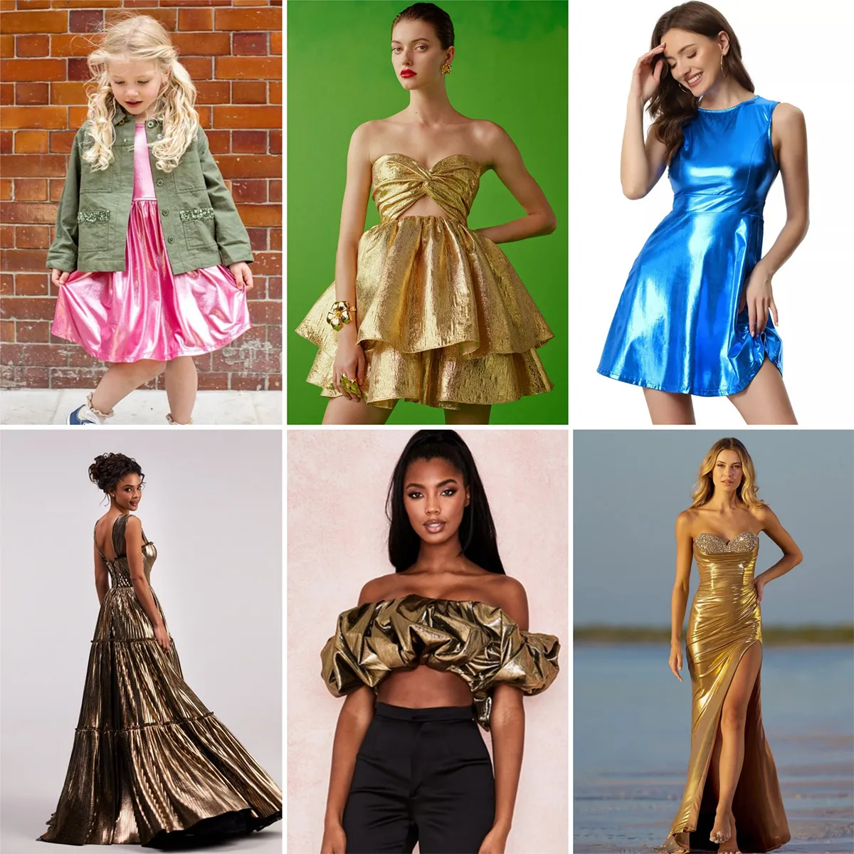 shiny lame special occasion dresses