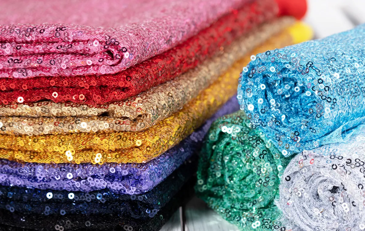 classic 3mm mini metallic sequin fabric