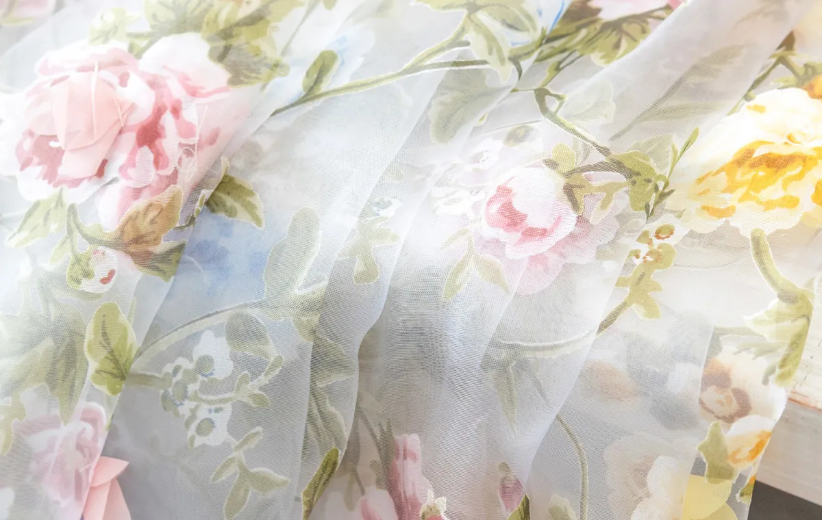 floral organza fabric