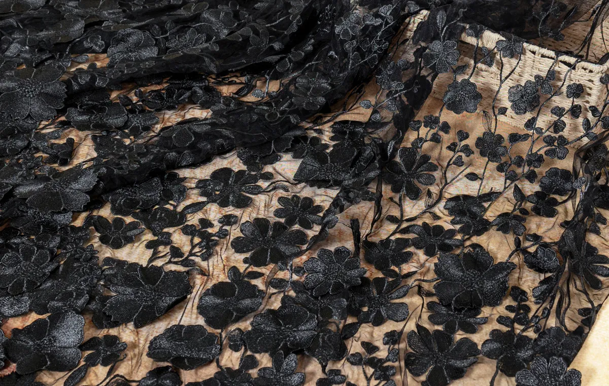 elegant black lace fabrics