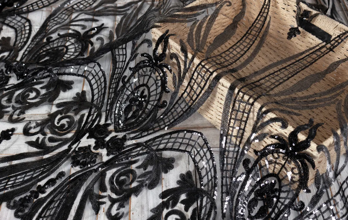 geometric pattern sequin fabrics