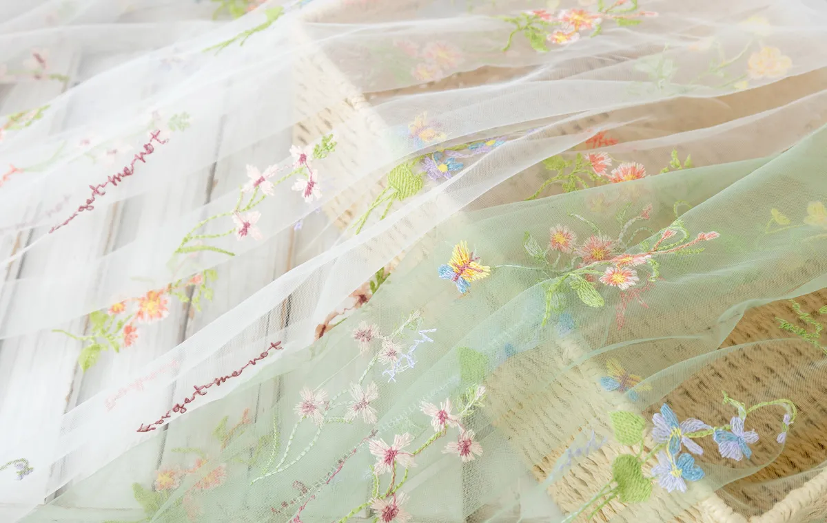 floral embroidery fabrics