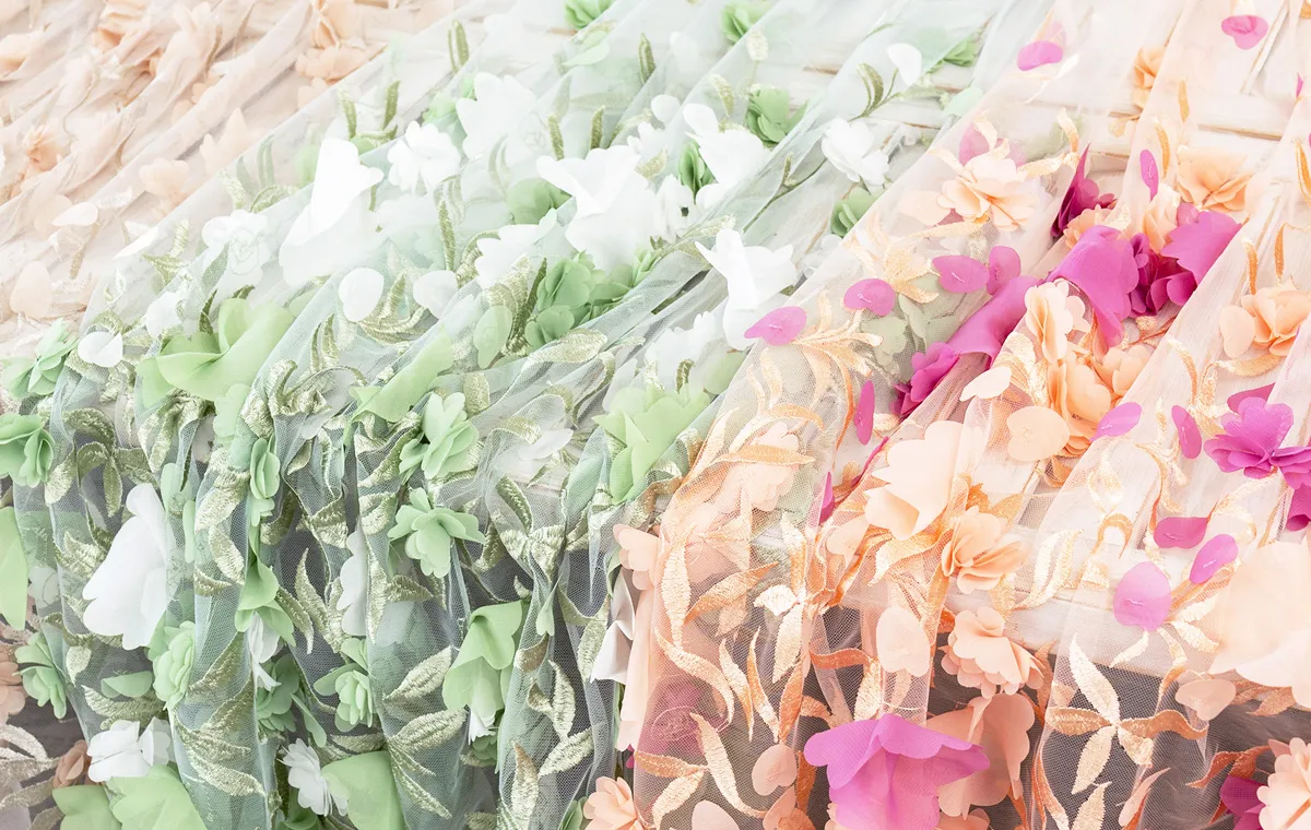 3D floral fabric