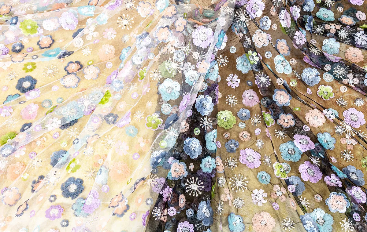 flower sequin fabric