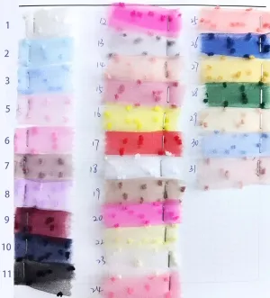 dotted puff voile fabric color chart