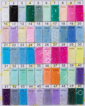 dazzling sequins glitters glued tulle color chart