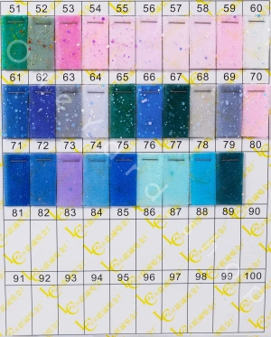 dazzling sequins glitters glued tulle color chart