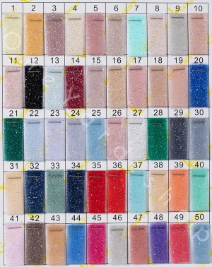 silver glitters glued stiffening tulle color chart