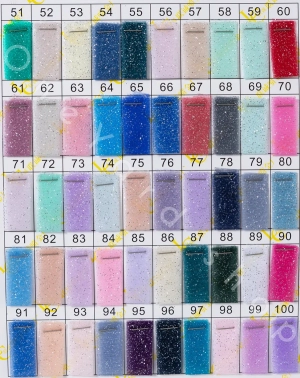 silver glitters glued stiffening tulle color chart