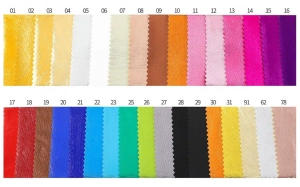 glossy solid stretch spandex foil fabric color chart