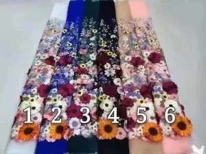 colorful 3d flower embroidery lace fabric color chart