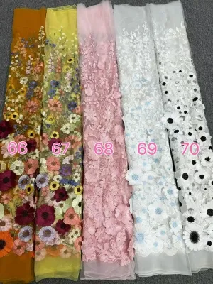 colorful 3d flower embroidery lace fabric color chart