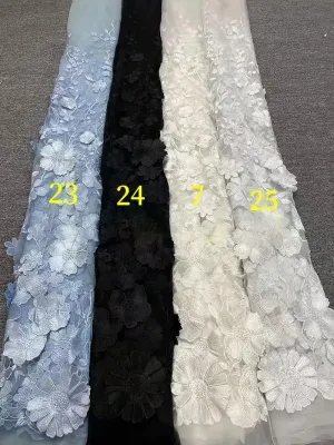 colorful 3d flower embroidery lace fabric color chart