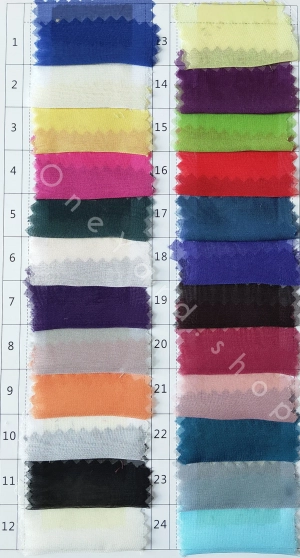 30d super sheer chiffon fabric color chart