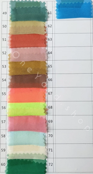 30d super sheer chiffon fabric color chart