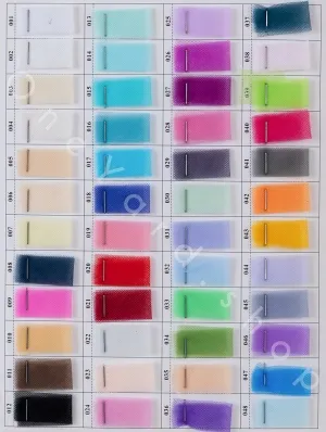 medium hardness tulle fabric color chart