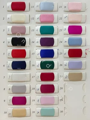 glossy soft satin fabric color chart