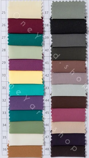 stretch chiffon fabric color chart