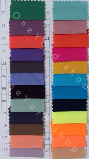 stretch chiffon fabric color chart