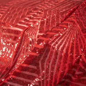 red striped sequin material