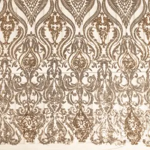 graphic patterned sequin on mesh fabric