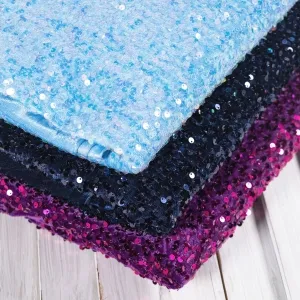 sparkly metallic sequins velvet fabric for making prom dresses