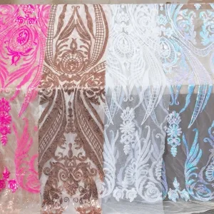 unique abstract sequin african fabric