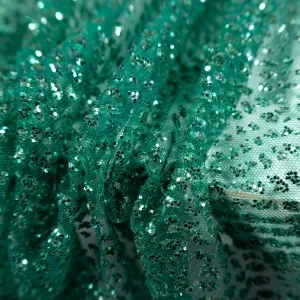 emerald dazzling glitter mesh for prom dresses