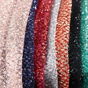 metallic sequin glued glitter mesh dressmaking fabric by the yard