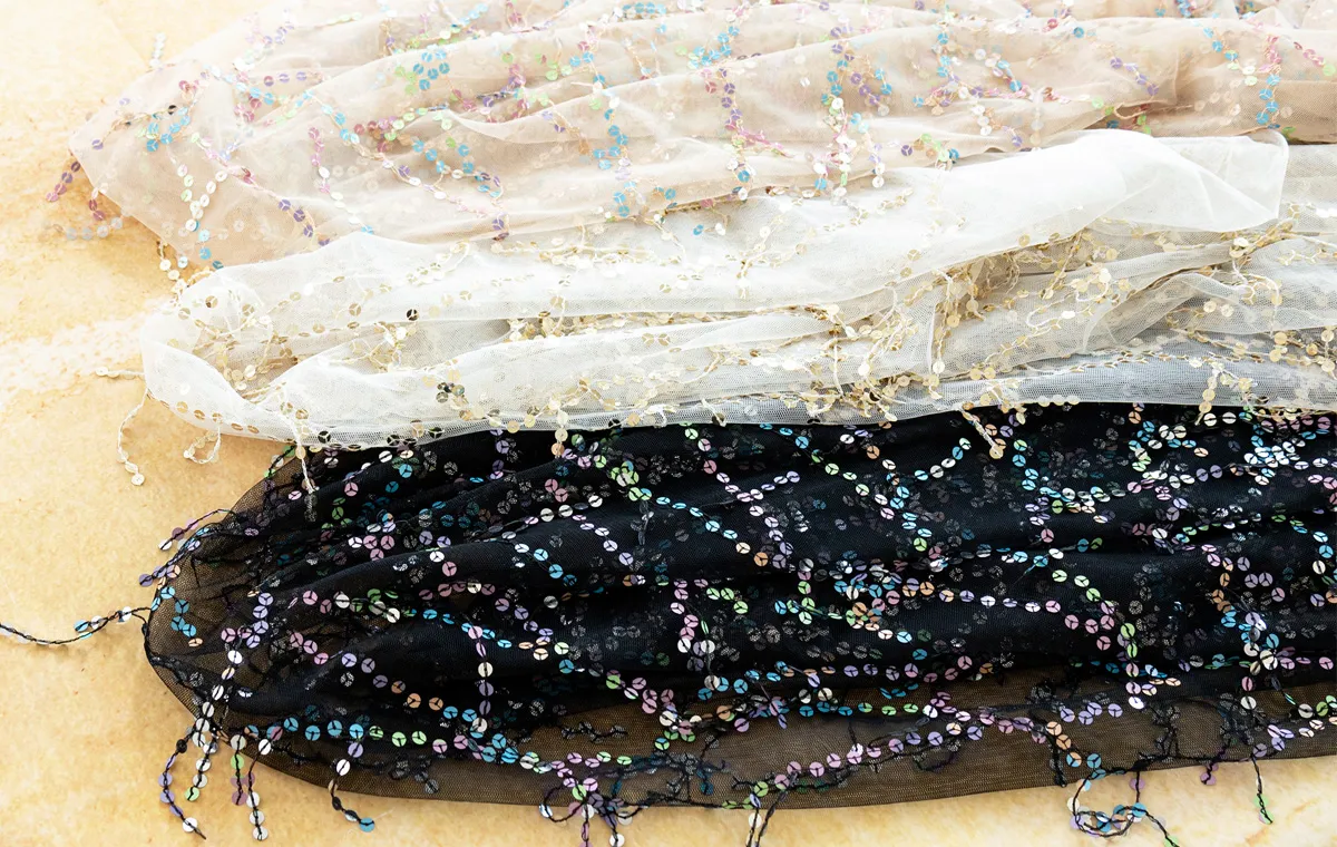 fringed tassel sequin fabrics