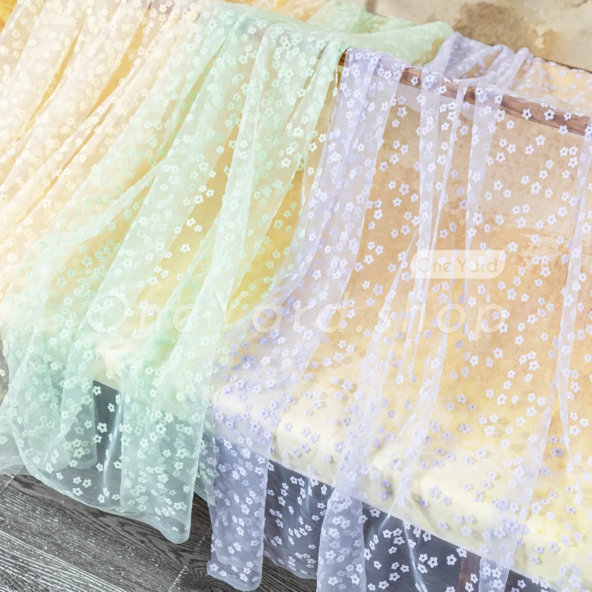 five petaled flowers flocked chinlon soft mesh five petaled flowers flocked chinlon soft mesh