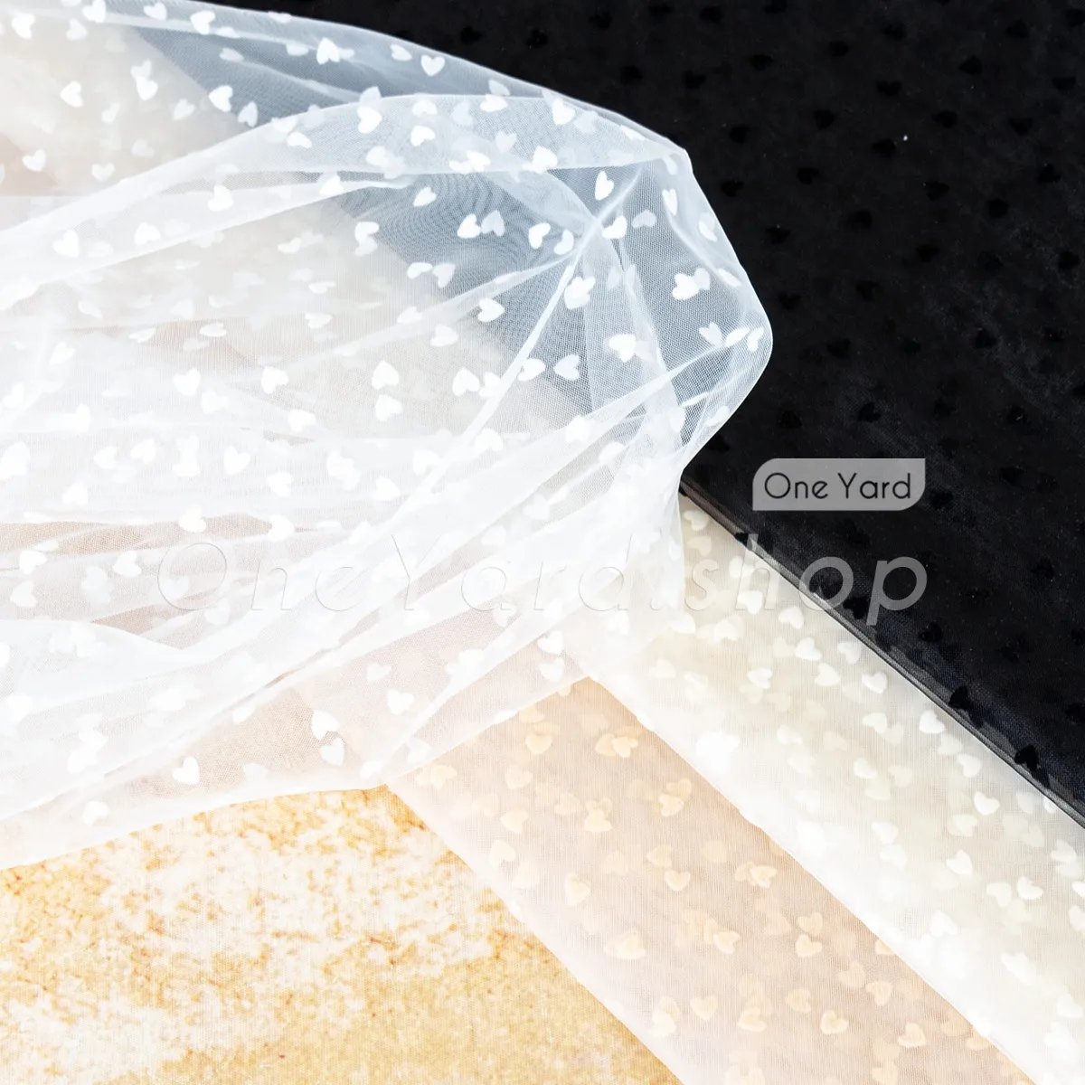 romantic flocked heart soft lightweight tulle fabric romantic flocked heart soft lightweight tulle fabric