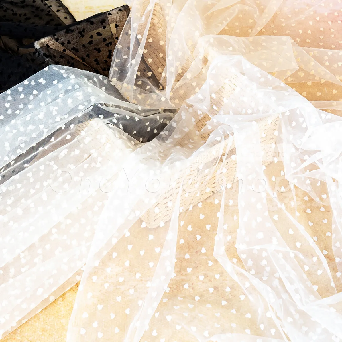 romantic flocked heart soft tulle fabric romantic flocked heart soft tulle fabric