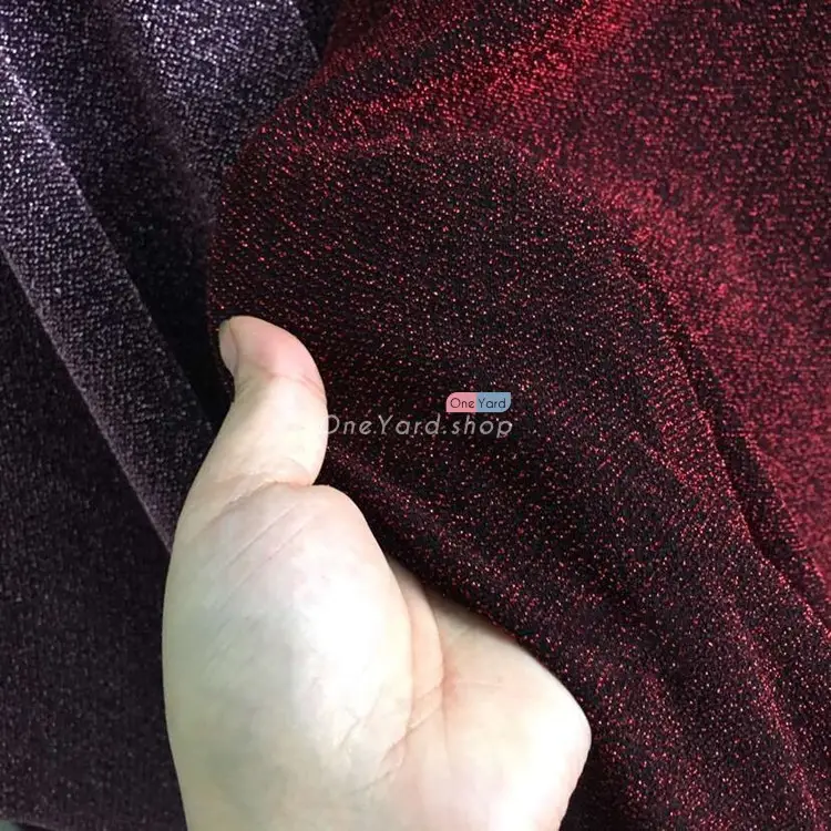4 way high elasticity spandex metallic lurex fabric by the yard
