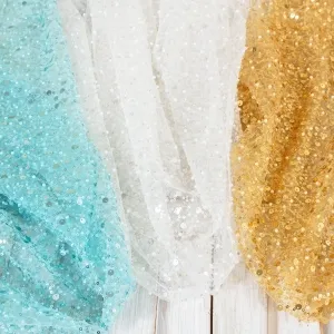 beadings sequins and pearls mixed heavy mesh fabric