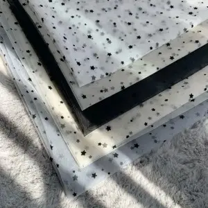 big small mixing stars velvet flocked mesh fabric