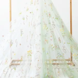 floral mesh tulle material for making dresses and skirts