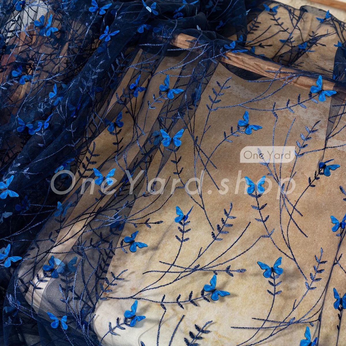 navy butterfly embroidered lace navy butterfly embroidered lace