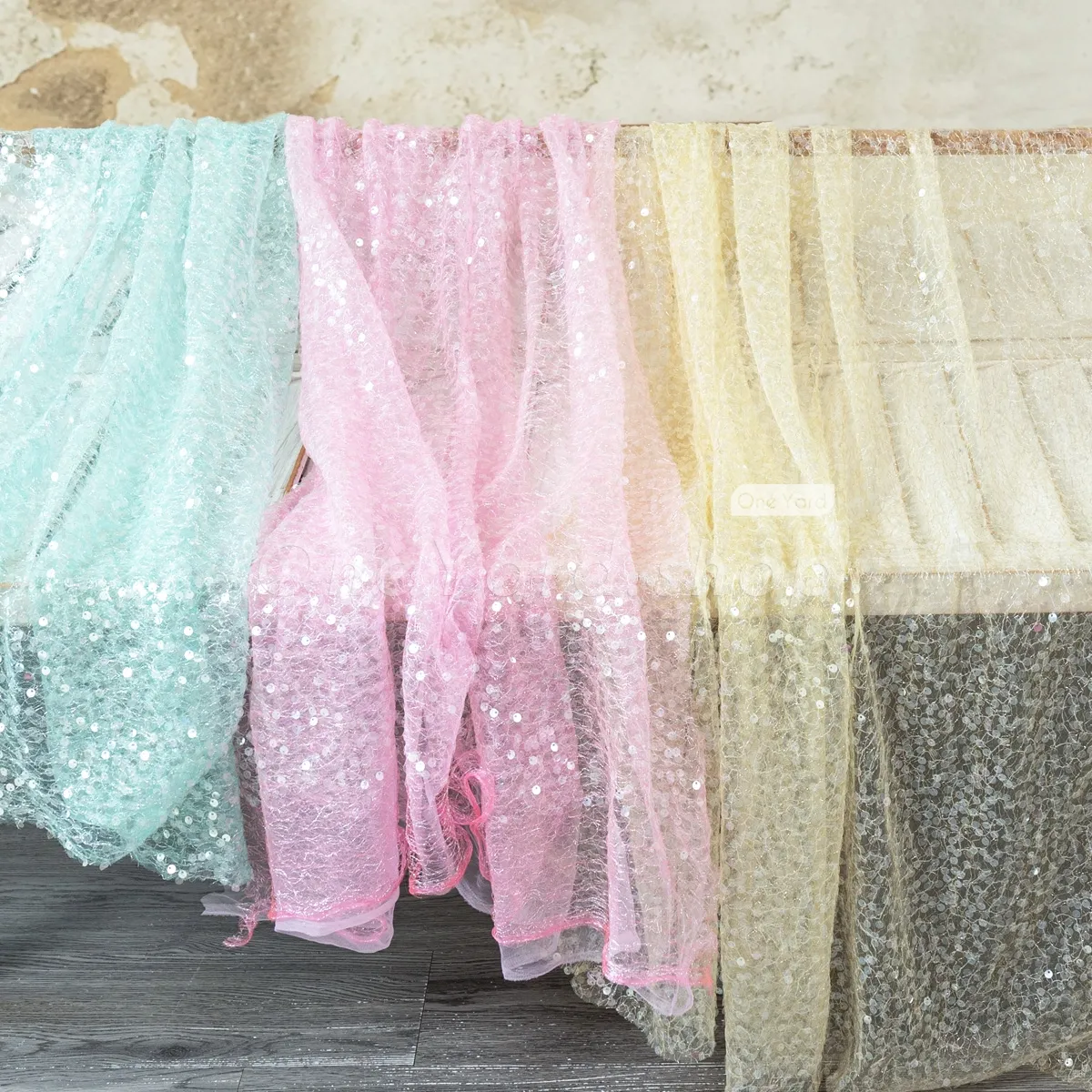 sequinned double layer tulle tinsel mesh sequinned double layer tulle tinsel mesh