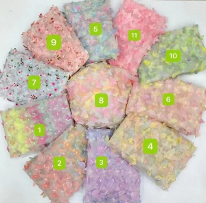 ombre neon color 3d butterfly embroidery fabric color chart