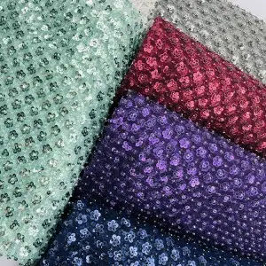 5mm 3mm sequins tiny flower mesh metallic fabric