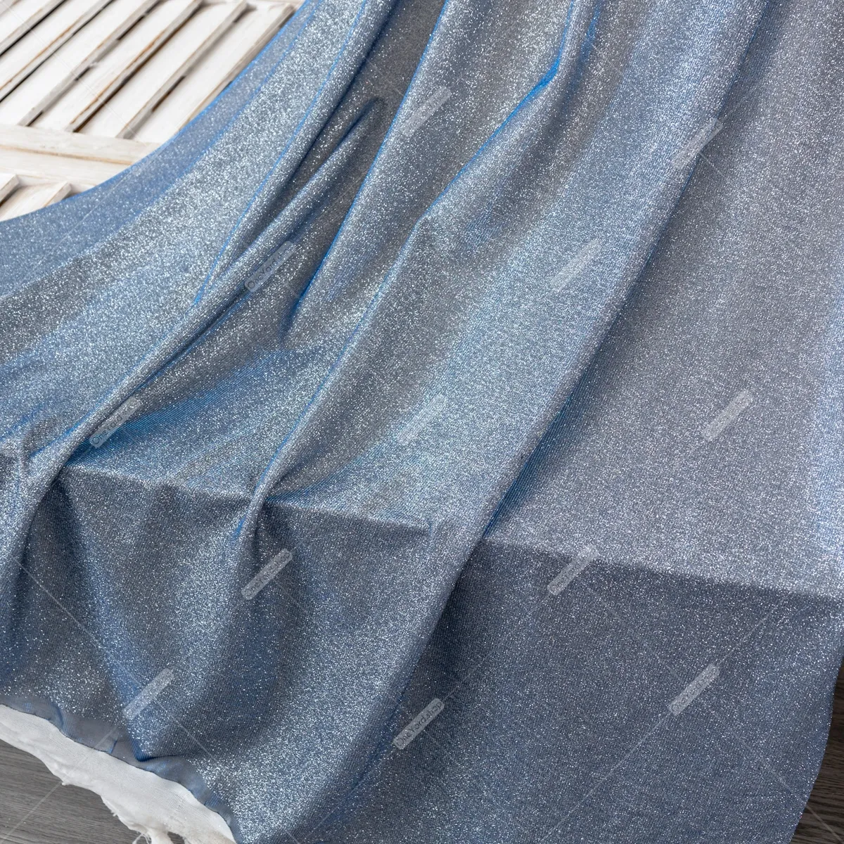 navy lurex with white base composite fabric