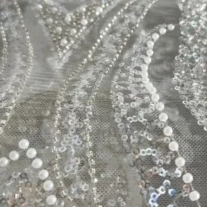heavy glitter material for making luxury prom gowns