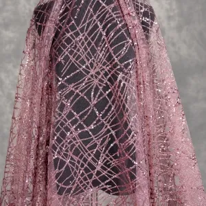 disorganized intricate vintage mauve sequin glitter