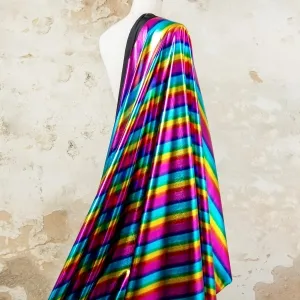 Multi-color Rainbow Elastic Cloth by the Yard