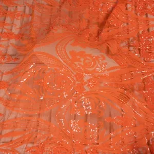African American prom dance dress orange sequin fabric